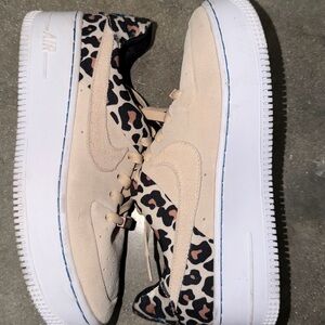 Nike Air Force 1 Low Suede with Leopard Print - Beige/Black/Pink